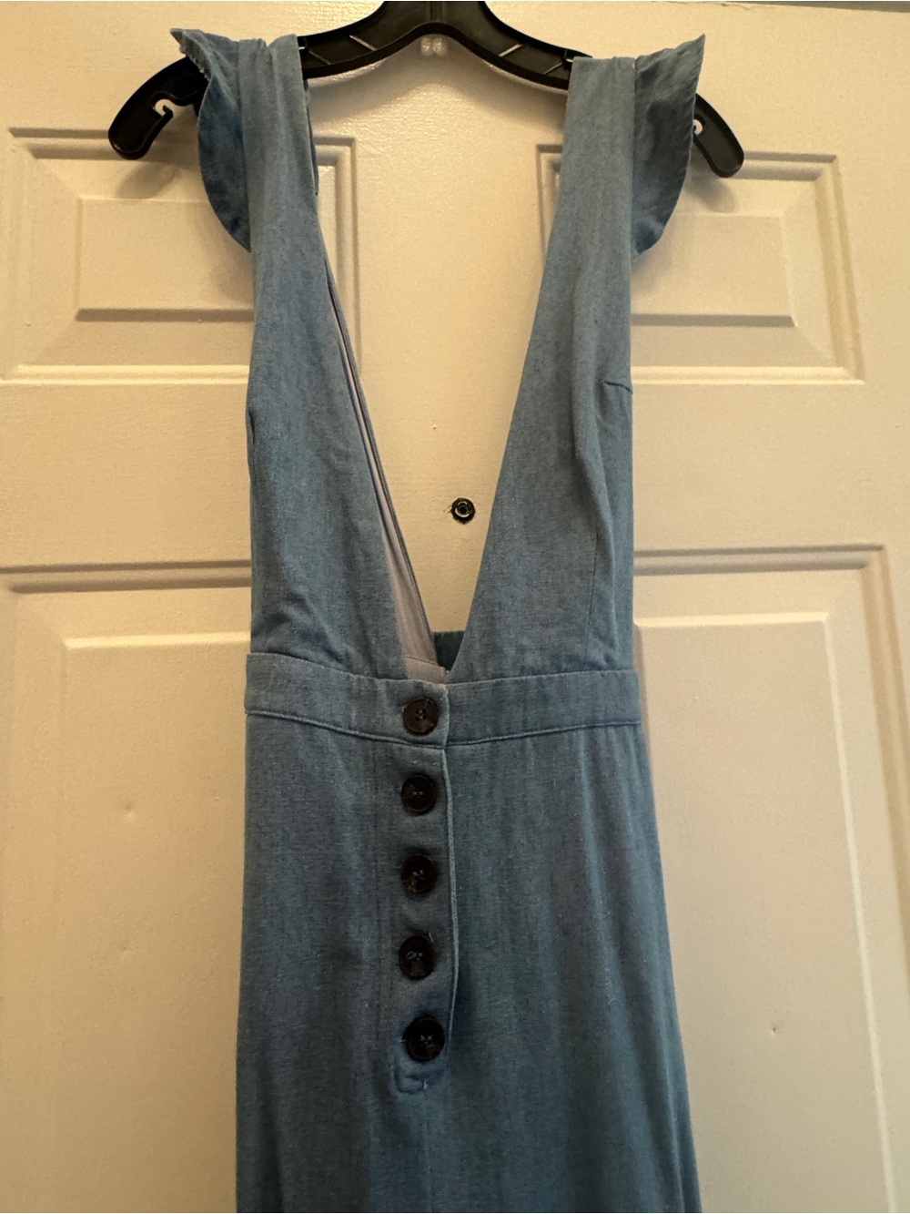 Lush Light Blue Denim Button-Front overalls